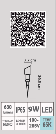 LUMINARIO DE PISO EPI-302/N 9W 65K 100-265V IP65