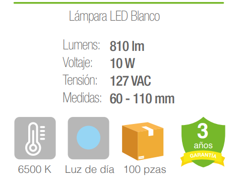 Lámpara LED Blanco