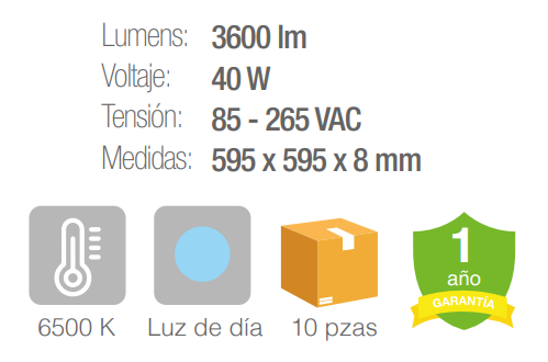 Luminario tipo Panel - Blanco