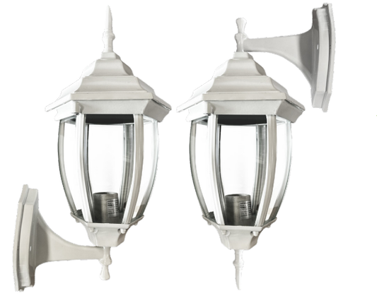 Farol con cristal vicelado - Blanco