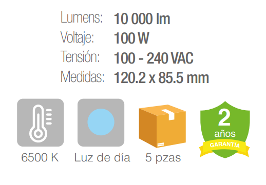 Luminario LED Industrial - Negro