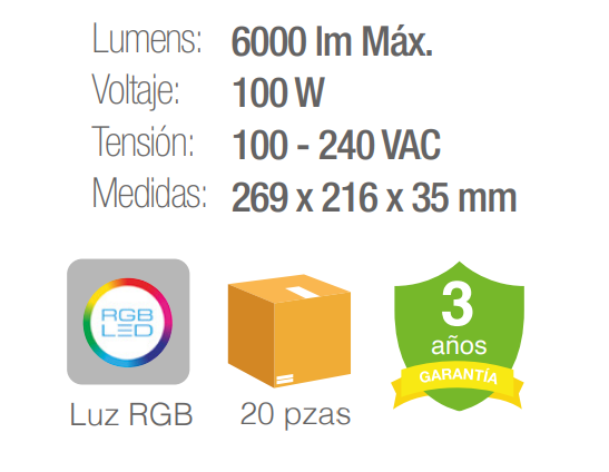 Reflector LED - Negro