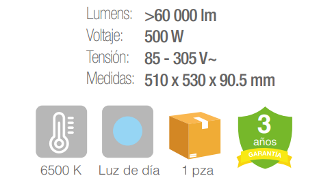 Reflector LED - Gris 500W