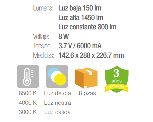 Lámpara Led Solar Negro