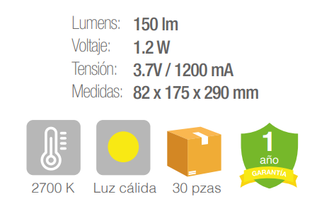 Luminario Solar de LED - Negro