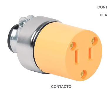 CONTACTO Y CLAVIJA DE USO RUDO P/ EXTENSIONES METÁLICAS